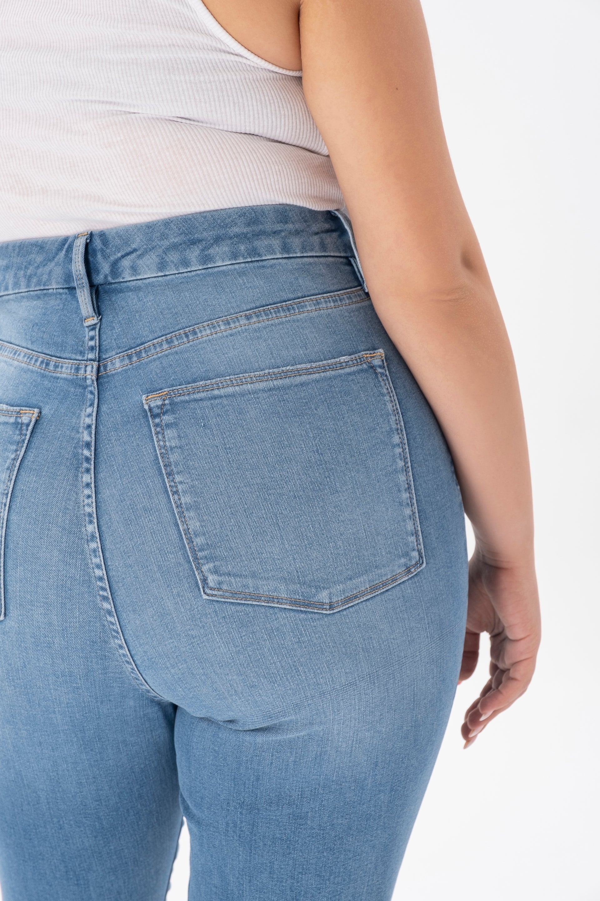 Ultra high waisted jeans for plus size women.